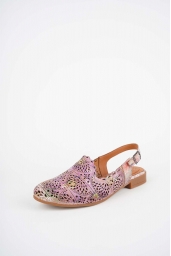 Hakiki Deri Pudra Baskılı Kadın Burun Kapalı Sandalet 261214506