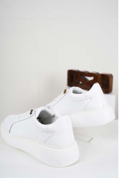 Hakiki Deri Beyaz Floter Kadın Sneaker Ayakkabı 212220104
