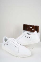 Hakiki Deri Beyaz Floter Kadın Sneaker Ayakkabı 222220105