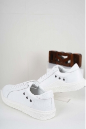 Hakiki Deri Beyaz Floter Kadın Sneaker Ayakkabı 222220105