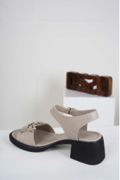Hakiki Deri Vizon Kadın Topuklu Sandalet 241225505