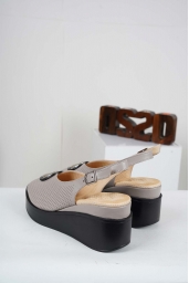 Hakiki Deri Vizon Kadın Dolgu Topuk Sandalet 231229508