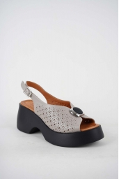 Hakiki Deri Vizon Kadın Dolgu Topuk Sandalet 241229521