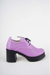 Hakiki Deri Lila Kadın Topuklu Ayakkabı 261229100