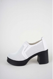 Hakiki Deri Beyaz Kadın Topuklu Ayakkabı 261229101