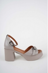 Hakiki Deri Vizon Kadın Topuklu Sandalet 261229501