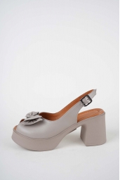 Hakiki Deri Vizon Kadın Topuklu Sandalet 261229503