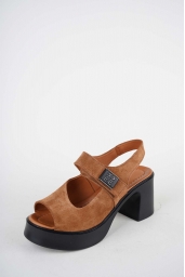 Hakiki Deri Taba Süet Kadın Topuklu Sandalet 261229513