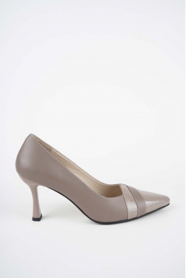 Hakiki Deri Vizon-Vizon Rugan Kadın Topuklu Ayakkabı 252105102