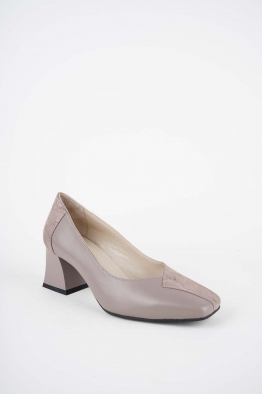 Hakiki Deri Vizon-Vizon Baskılı Kadın Topuklu Ayakkabı 252105110