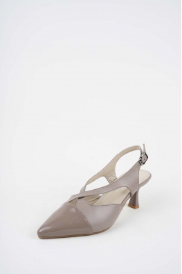 Hakiki Deri Vizon-Vizon Rugan Kadın Topuklu Sandalet 261105505