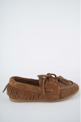 Hakiki Deri Taba Süet Kadın Babet Ayakkabı 261111101