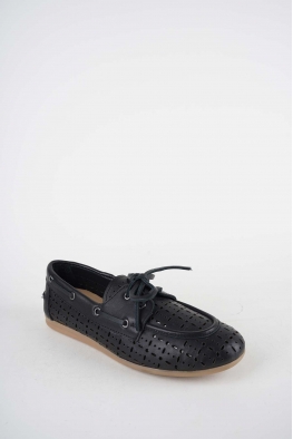 Hakiki Deri Siyah Kadın Babet Ayakkabı 261111102