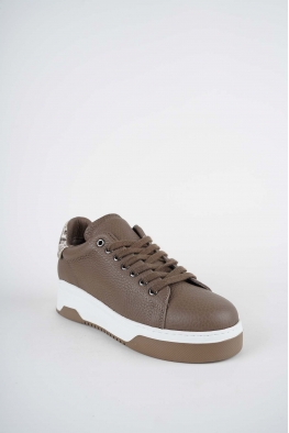 Hakiki Deri Vizon Flt.-Yılan Baskı Kadın Sneaker Ayakkabı 252114100