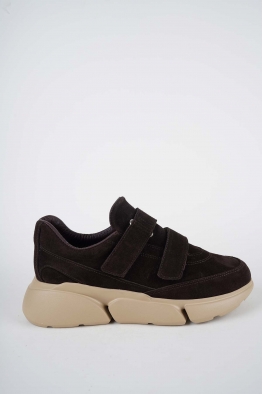 Hakiki Deri Kahve Süet Kadın Sneaker Ayakkabı 252114101