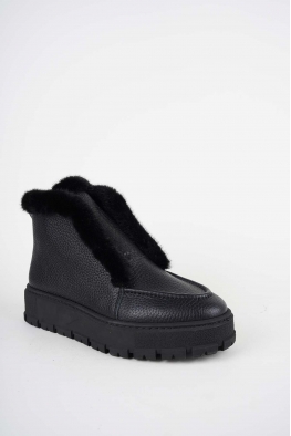 Hakiki Deri Siyah Kadın Casual Bot 252114202