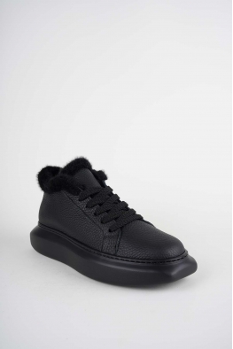 Hakiki Deri Siyah Kadın Casual Bot 252114203