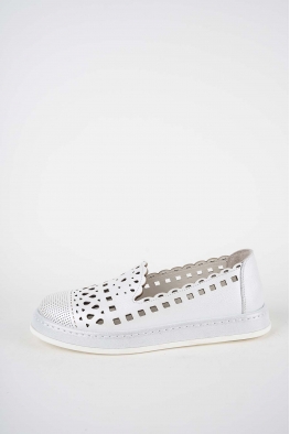 Hakiki Deri Beyaz Sedef Kadın Casual Ayakkabı 261136102