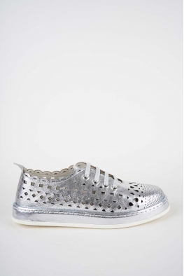 Hakiki Deri Gümüş Kadın Casual Ayakkabı 261136104