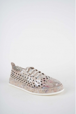 Hakiki Deri Bej Çiçek Kadın Casual Ayakkabı 261136104