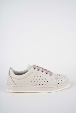 Hakiki Deri Krem Kadın Casual Ayakkabı 261136106