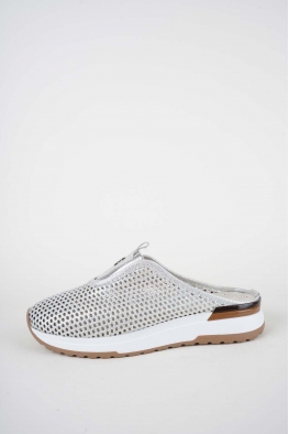 Hakiki Deri Siyah Nubuk-Mavi Çizgi Detaylı Kadın Casual Sabo 261136700