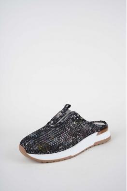 Hakiki Deri Siyah Baskılı Kadın Casual Sabo 261136700