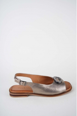 Hakiki Deri Titanyum Kadın Düz Sandalet 261141511