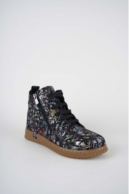 Hakiki Deri Çiçek Baskılı Kadın Casual Bot 252186208