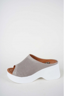 Hakiki Deri Vizon Kadın Dolgu Topuklu Terlik 261186601