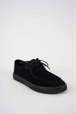 Hakiki Deri Siyah Süet Kadın Casual Ayakkabı 231220112