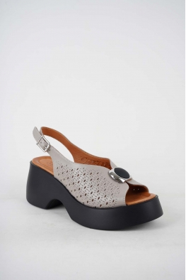 Hakiki Deri Vizon Kadın Dolgu Topuk Sandalet 241229521