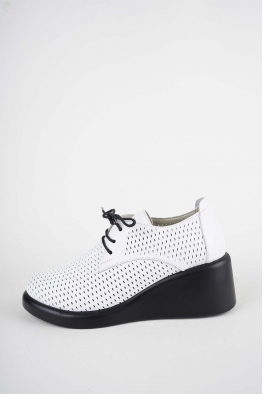 Hakiki Deri Beyaz Kadın Dolgu Topuklu Ayakkabı 261229102