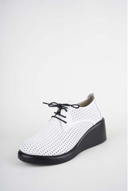 Hakiki Deri Beyaz Kadın Dolgu Topuklu Ayakkabı 261229102