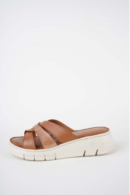 Hakiki Deri Taba Kadın Dolgu Topuklu Terlik 261245608