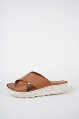 Hakiki Deri Taba Kadın Dolgu Topuklu Terlik 261245609