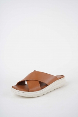 Hakiki Deri Taba Kadın Dolgu Topuklu Terlik 261245609