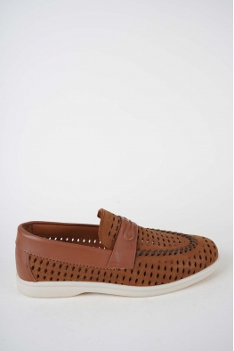 Hakiki Deri Taba Nubuk-Taba Kadın Makosen Ayakkabı 261507Z101