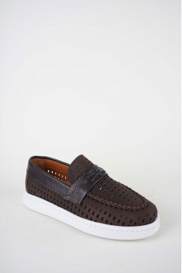 Hakiki Deri Kahve Nubuk-Kahve Floter Kadın Makosen Ayakkabı 261507Z103