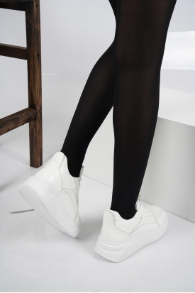 Hakiki Deri Beyaz Kadın Sneaker Ayakkabı 222114107