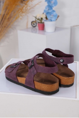 Hakiki Deri Crazy Mor Kadın Spor Sandalet 202124604