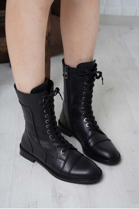 Hakiki Deri Siyah Kadın Casual Bot 232127223