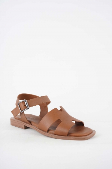 Hakiki Deri Taba Kadın Düz Sandalet 251103500