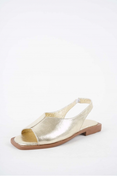 Hakiki Deri Altın Kadın Düz Sandalet 251103503