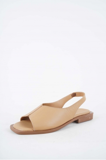 Hakiki Deri Capuccino Kadın Düz Sandalet 251103503