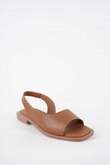 Hakiki Deri Taba Kadın Düz Sandalet 251103506