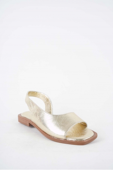 Hakiki Deri Altın Kadın Düz Sandalet 251103506