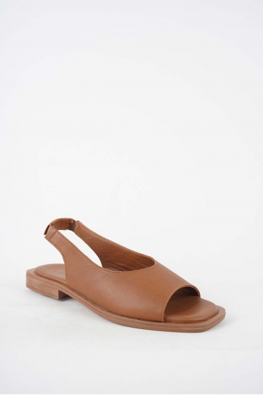 Hakiki Deri Taba Kadın Düz Sandalet 251103507