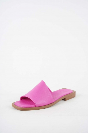 Hakiki Deri Fuşya Kadın Düz Terlik 251103600