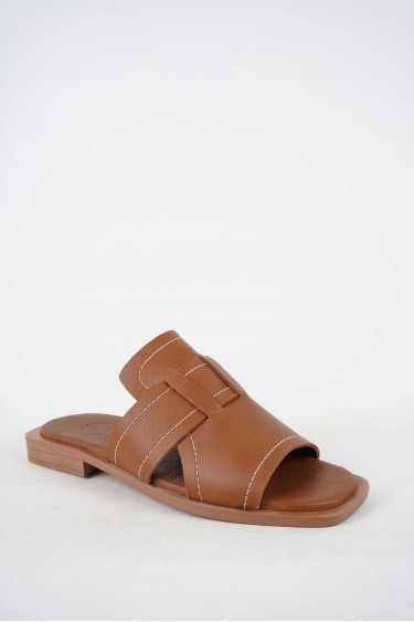 Hakiki Deri Taba Kadın Düz Terlik 251103601